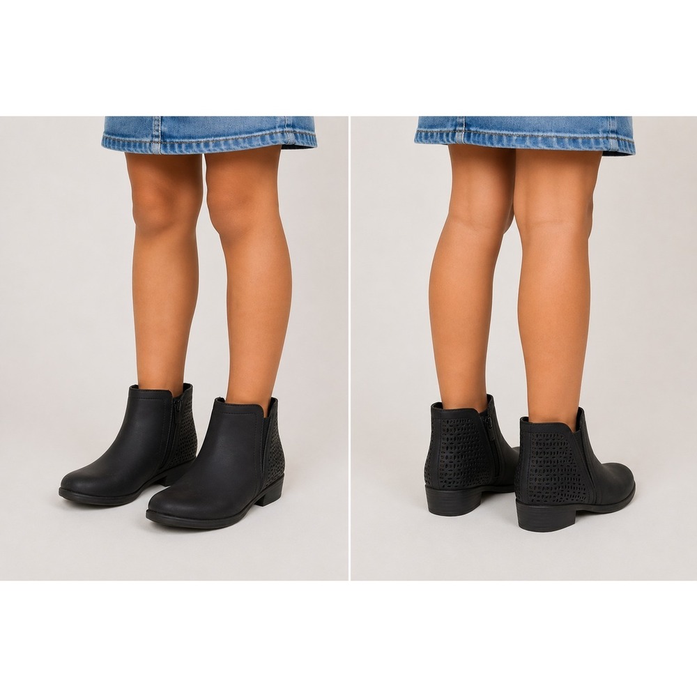 Mia Kids Little/Big Girl's Darlette Ankle Boots Toddler 11M Black Side Zipper